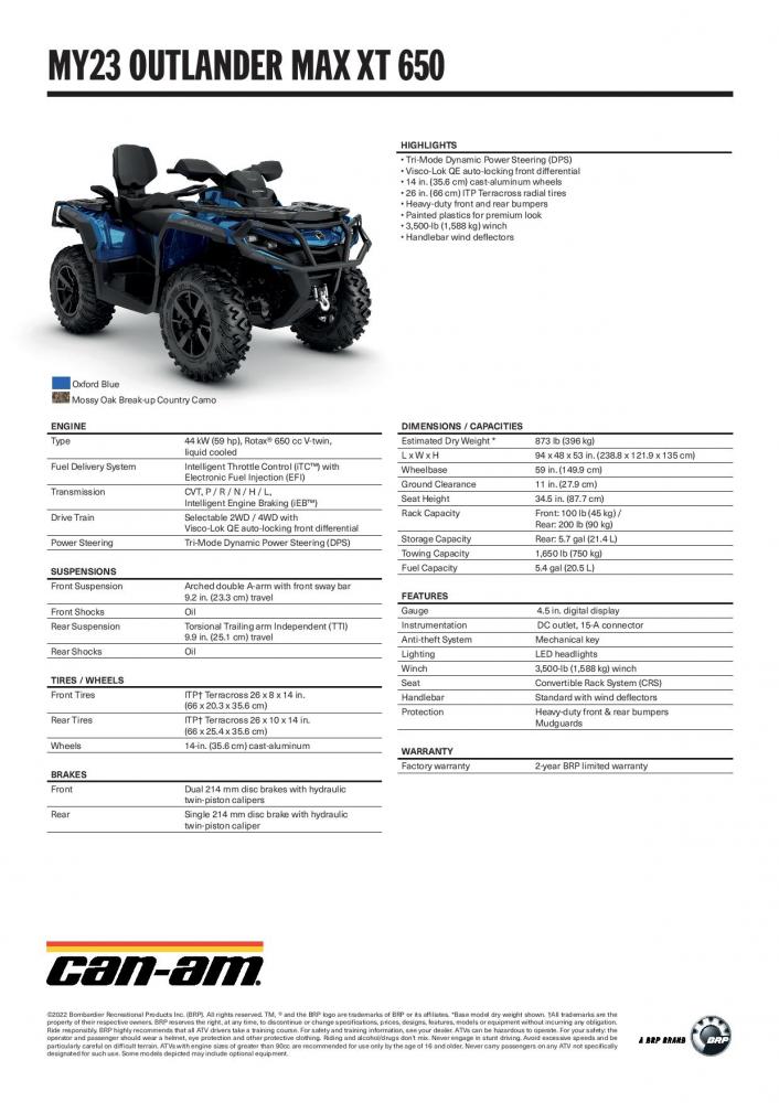 canam Outlander 650 MAX XT for Sale MKM Agriculture
