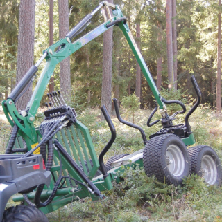 Kellfri Forestry trailer with crane 3.6 m